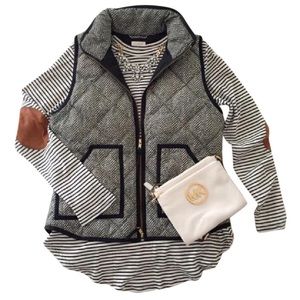 J. Crew Herringbone Puffer Vest